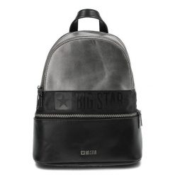 Czarny Modny Plecak Damski Big Star. Czarne plecaki damskie Big Star Accessories, bez wzorów, ze skóry ekologicznej, klasyczne. Za 219.00 zł.