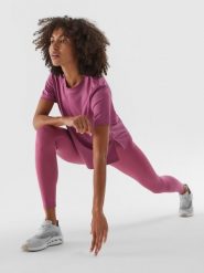 4F Legginsy treningowe ze średnim stanem damskie - różowe XL. Czerwone legginsy sportowe damskie 4F, s, bez wzorów, z dzianiny, na fitness i siłownię. W wyprzedaży za 69.99 zł.