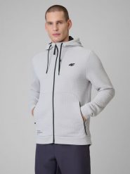 4F Bluza treningowa regular z kapturem męska - biała XXL. Białe bluzy sportowe męskie 4F, m, bez wzorów, z kapturem, na fitness i siłownię. Za 249.99 zł.