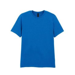 Bawełniana Koszulka Unisex Dla Dorosłych W Miękkim Stylu. Niebieskie bluzki damskie GILDAN, xl, bez wzorów, z bawełny, sportowe, bez kołnierzyka, bez ramiączek. Za 40.99 zł.