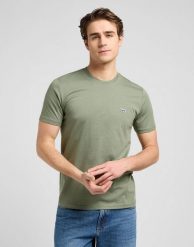 MESKA KOSZULKA LEE SS PATCH LOGO TEE OLIVE STONE 112370497. Zielone t-shirty męskie Lee, s, bez wzorów, bez kołnierzyka, bez ramiączek. Za 79.99 zł.