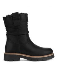 Clara Barson Botki CEO-WS6329-02 Czarny. Czarne botki damskie Clara Barson, bez wzorów, z materiału, bez obcasa, na płaskiej podeszwie, bez zapięcia. Za 179.99 zł.