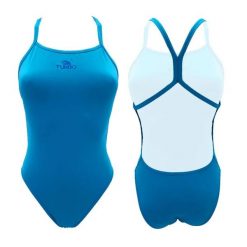 Strój do pływania Turbo Energy Comfort. Niebieskie stroje kąpielowe damskie TURBO, l, bez wzorów, z materiału. Za 199.99 zł.