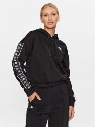 Kappa Bluza 313024 Czarny Regular Fit. Czarne bluzy damskie Kappa, m, bez wzorów, z bawełny, bez ramiączek, bez kaptura. Za 159.99 zł.