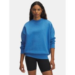 Bluza Damska Under Armour Dresowa Bez Kaptura Oversize Rival Fleece. Niebieskie bluzy damskie Under Armour, bez wzorów, z dresówki, sportowe, bez ramiączek, bez kaptura. W wyprzedaży za 136.25 zł.