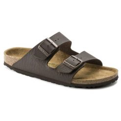 Klapki damskie Birkenstock Arizona BS regular. Brązowe klapki damskie Birkenstock, na lato, bez wzorów, z jeansu, klasyczne, bez obcasa, bez zapięcia. Za 287.00 zł.