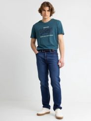 Koszulka męska z nadrukiem na piersi zielona Gralis 304. Zielone t-shirty męskie BIG STAR, l, bez wzorów, z bawełny, bez kołnierzyka, bez ramiączek. W wyprzedaży za 59.99 zł.