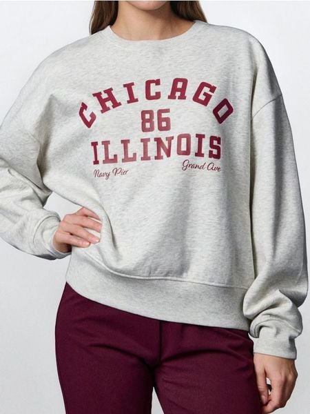 Bluza crewneck - Inny. Bluzy damskie Sinsay, l, bez wzorów, bez ramiączek, bez kaptura. W wyprzedaży za 24.99 zł.