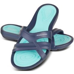 Klapki basenowe damskie PANAMA. Zielone klapki damskie Aqua-Speed, bez wzorów, sportowe, bez obcasa, bez zapięcia. Za 63.90 zł.