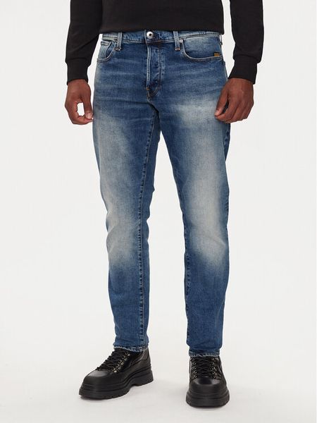 G-Star Raw Jeansy 3301 51003 C052 Niebieski Tapered Fit. Niebieskie jeansy męskie G-Star Raw, z bawełny, retro. Za 439.99 zł.