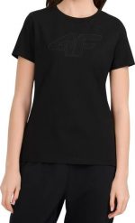 4f Koszulka damska 4F F3309 czarna 4FWMM00TTSHF3309 20S 2XL. Czarne bluzki damskie 4F, s, bez wzorów, bez kołnierzyka, bez ramiączek. Za 53.98 zł.