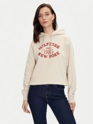 Tommy Hilfiger Bluza Varsity WW0WW42098 Beżowy Regular Fit. Brązowe bluzy damskie Tommy Hilfiger, m, bez wzorów, z bawełny, bez ramiączek, bez kaptura. Za 579.99 zł.