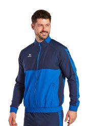 Kurtka prezentacyjna Erima Six Wings. Niebieskie kurtki sportowe męskie Erima, xl, bez wzorów, z materiału, bez kaptura, na fitness i siłownię. Za 325.99 zł.