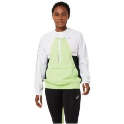 Kurtka treningowa damska Asics Liteshow. Białe kurtki sportowe damskie Asics, xs, bez wzorów, bez ramiączek, bez kaptura, do biegania. Za 249.99 zł.
