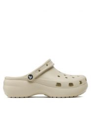 Crocs Klapki Classic Platform Clog W 206750 Beżowy. Brązowe klapki damskie Crocs, bez wzorów, z tworzywa sztucznego, bez obcasa, bez zapięcia. Za 229.99 zł.