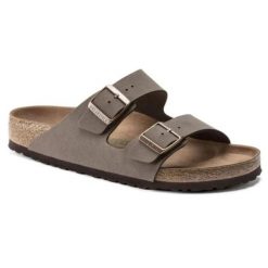 Klapki damskie Birkenstock Arizona BS Birko-flor. Brązowe klapki damskie Birkenstock, bez wzorów, z jeansu, eleganckie, bez obcasa, bez zapięcia. Za 287.00 zł.
