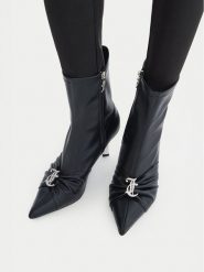 Juicy Couture Botki EO-C5167-1 Czarny. Czarne botki damskie Juicy Couture, bez wzorów, bez obcasa, na szpilce, bez zapięcia. Za 329.99 zł.