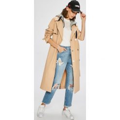 Tommy Jeans - Trampki. Brązowe płaszcze damskie Tommy Jeans, bez wzorów, z bawełny, bez zapięcia. W wyprzedaży za 699.90 zł.