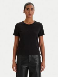 Armani Exchange T-Shirt XW001459 AF10356 UC001 Czarny Regular Fit. Czarne t-shirty damskie Armani Exchange, s, bez wzorów, z bawełny, bez kołnierzyka, bez ramiączek. Za 269.99 zł.