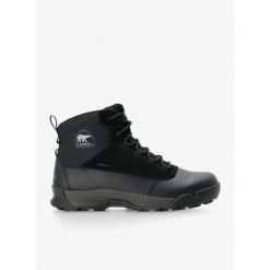 Buty zimowe męskie Sorel Buxton Lite Lace Plus WP. Czarne buty zimowe męskie Sorel, na zimę, bez wzorów, bez obcasa, bez zapięcia. Za 396.99 zł.