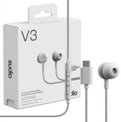 Słuchawki Sudio Earbuds | V3 | USB-C | In-ear | Microphone | Grey White (V3WHT). Białe słuchawki dokanałowe Sudio. Za 54.88 zł.
