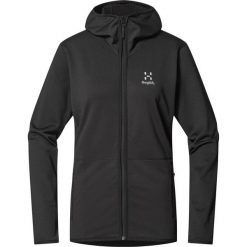 Damska kurtka turystyczna Haglöfs Mulet. Czarne kurtki sportowe damskie Haglöfs, bez wzorów, bez ramiączek, bez kaptura, trekkingowe. W wyprzedaży za 549.50 zł.