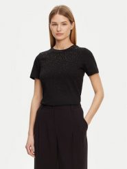 Marciano Guess T-Shirt 5RGI02 6298A Czarny Regular Fit. Czarne t-shirty damskie Marciano Guess, l, z aplikacjami, z bawełny, bez kołnierzyka, bez ramiączek. Za 139.99 zł.