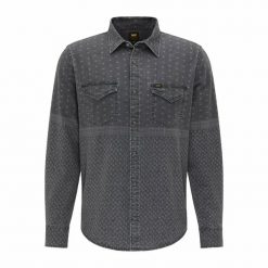LEE CLEAN REG WESTERN MĘSKA KOSZULA JEANSOWA BLACK L66RQD01 112140585. Czarne koszule męskie Lee, l, bez wzorów, z jeansu, bez kołnierzyka, bez ramiączek. Za 129.99 zł.