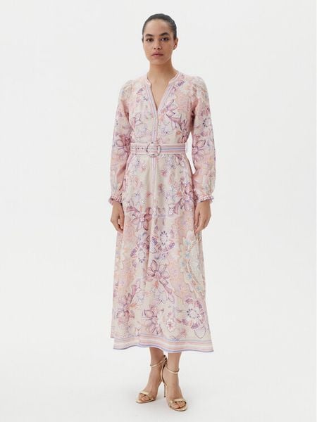 Hale Bob Sukienka letnia 4ZCA612M Beżowy Regular Fit. Brązowe sukienki damskie Hale bob, na lato, l, bez wzorów, ze lnu, bez kołnierzyka, bez ramiączek. Za 1,749.00 zł.