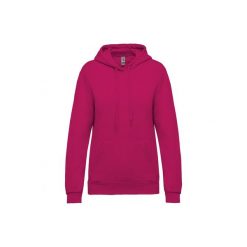Bluza damska z kapturem Kariban. Czerwone bluzy damskie KARIBAN, l, bez wzorów, z bawełny, sportowe, bez ramiączek, z kapturem. Za 181.00 zł.