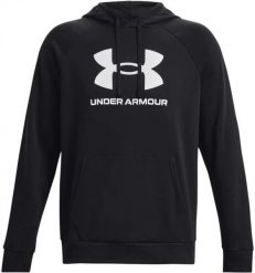 Bluza z kapturem Under Armour Rival Fleece Logo Hoodie - black/white. Białe bluzy męskie Under Armour, m, bez wzorów, z kapturem. Za 273.56 zł.