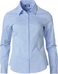 Clique Clare — Damska koszula z długim rękawem z bawełny – light blue. Niebieskie koszule damskie CLIQUE, xl, bez wzorów, z bawełny, bez kołnierzyka, bez ramiączek. Za 212.22 zł.
