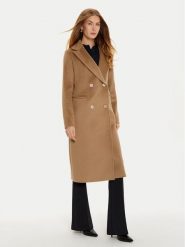 Marciano Guess Płaszcz wełniany 4BGL07 7045A Brązowy Regular Fit. Brązowe płaszcze damskie Marciano Guess, na zimę, z aplikacjami, z wełny, bez kołnierzyka, bez kaptura. Za 2,149.00 zł.