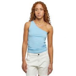 Damski tank top Urban Classics Asymmetric. Niebieskie topy damskie Urban Classics, bez wzorów, bez kołnierzyka, bez ramiączek. Za 95.00 zł.