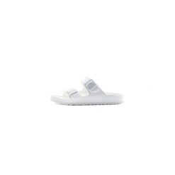 Klapki damskie Birkenstock Arizona Eva. Brązowe klapki damskie Birkenstock, bez wzorów, z materiału, klasyczne, bez obcasa, bez zapięcia. Za 375.00 zł.