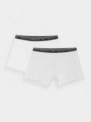 4F Bielizna bokserki (2-pack) męskie - białe 3XL. Biała bokserki męskie 4F, bez wzorów, z bawełny. W wyprzedaży za 59.99 zł.