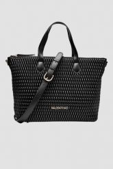 VALENTINO Czarna shopperka damska Frequency Re Shopping. Czarne shopperki damskie Valentino by Mario Valentino, bez wzorów, ze skóry ekologicznej, duże, bez dodatków. W wyprzedaży za 552.99 zł.