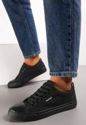 Czarne Trampki Sznurowane przed Kostkę Avanes. Czarne trampki i tenisówki damskie Renee, bez wzorów, przed kostkę, bez zapięcia. Za 49.99 zł.