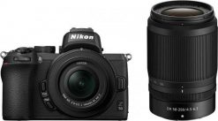 Aparat Nikon Z50 + 16-50 mm f/3.5-6.3 VR DX + 50-250 mm f/4.5-6.3 VR DX (VOA050K002). Aparaty bezlusterkowce NIKON. Za 5,385.00 zł.