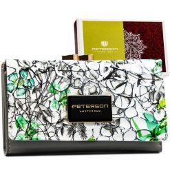 Portfel damski Peterson PTN PH23-LFL zielony. Zielone portfele damskie Peterson, ze skóry. Za 84.99 zł.