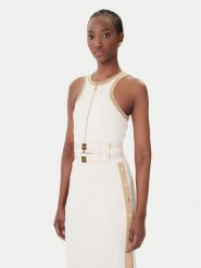 Elisabetta Franchi Top TK-71S-61E2-V270 Beżowy Regular Fit. Brązowe topy damskie Elisabetta Franchi, s, bez wzorów, z wiskozy, bez kołnierzyka, bez ramiączek. Za 1,149.00 zł.