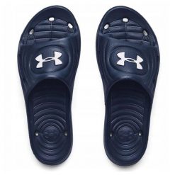 Klapki sportowe basenowe męskie Under Armour UA Locker IV. Niebieskie klapki męskie Under Armour, bez wzorów, bez zapięcia. W wyprzedaży za 89.99 zł.