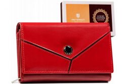 Portfel skórzany Peterson [DH] PTN RD-22-GCL-Y czerwony. Czerwone portfele damskie Peterson, ze skóry. Za 105.98 zł.