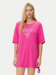 Guess T-Shirt E4GI00 K68D2 Różowy Regular Fit. Czerwone t-shirty damskie Guess, s, z aplikacjami, z bawełny, bez kołnierzyka, bez ramiączek. Za 119.99 zł.