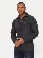 INDICODE Sweter Rufus 35-026 Szary Regular Fit. Szare swetry męskie INDICODE, m, bez wzorów, z bawełny, bez kołnierzyka, bez ramiączek. Za 119.99 zł.