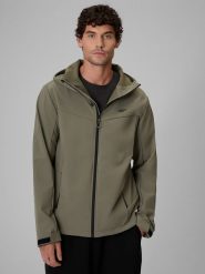 4F Kurtka softshell wiatroodporna membrana 8000 męska - oliwkowa M. Brązowe kurtki męskie 4F, m, bez wzorów, z materiału, bez kaptura, trekkingowe. Za 299.99 zł.