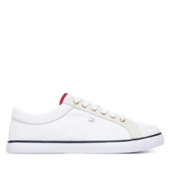 Tenisówki Tommy Hilfiger. Białe trampki i tenisówki damskie Tommy Hilfiger, bez wzorów, bez zapięcia. Za 329.99 zł.