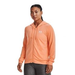 Bluza fitness damska Under Armour Rival Terry FZ Hoodie. Brązowe bluzy damskie Under Armour, xs, bez wzorów, sportowe, bez ramiączek, z kapturem. Za 139.99 zł.