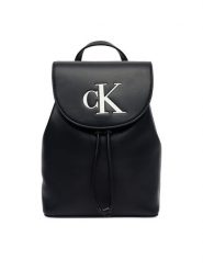 Calvin Klein Plecak Bold Ck Flap Mini Backpack LV04F3893G Czarny. Czarne plecaki damskie Calvin Klein, bez wzorów, ze skóry. Za 489.99 zł.