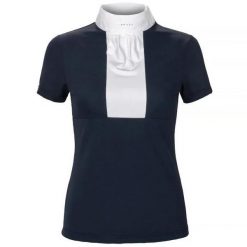 Koszulka konkursowa z krótkim rękawem damska EQUESTRIAN QUEEN Emery 24SS. Niebieskie bluzki damskie EQUESTRIAN QUEEN, xl, bez wzorów, sportowe, bez kołnierzyka, bez ramiączek. Za 158.99 zł.